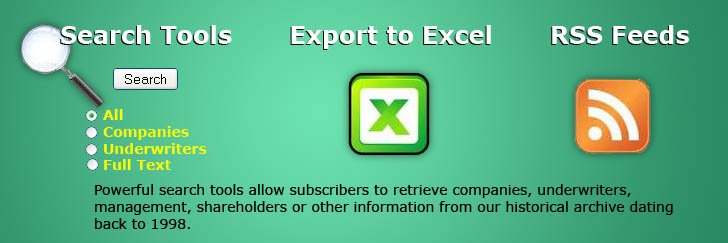 Search Tools, RSS Feeds, Exports to Excel